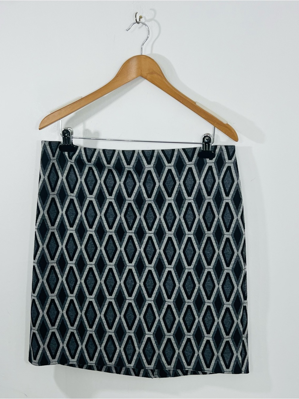Worthington Modern Knit Stretch Pattern Skirt Mini Straight Pencil Size Large